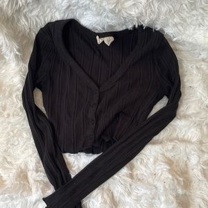 sky and sparrow cropped ribbed cardigan top